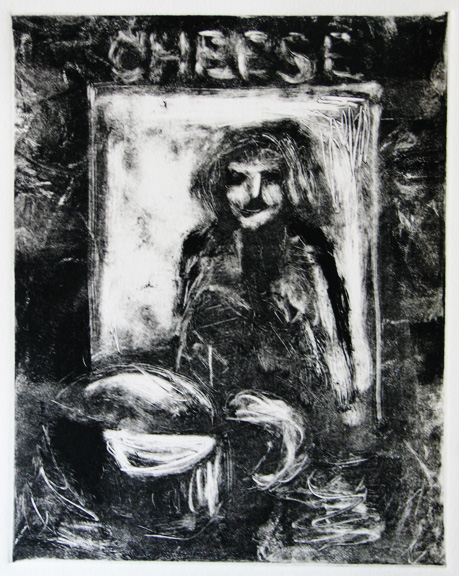cheese shop - monoprint