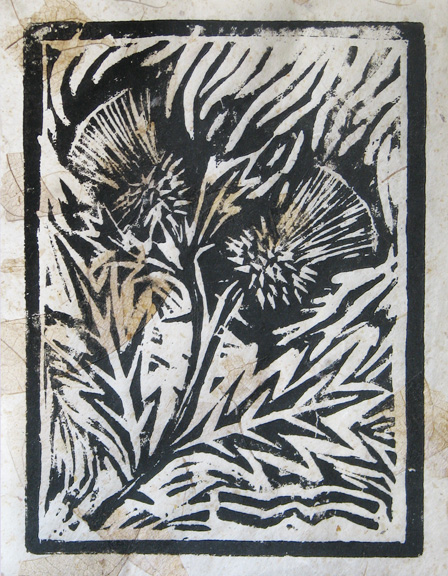 Thistle Woodcut